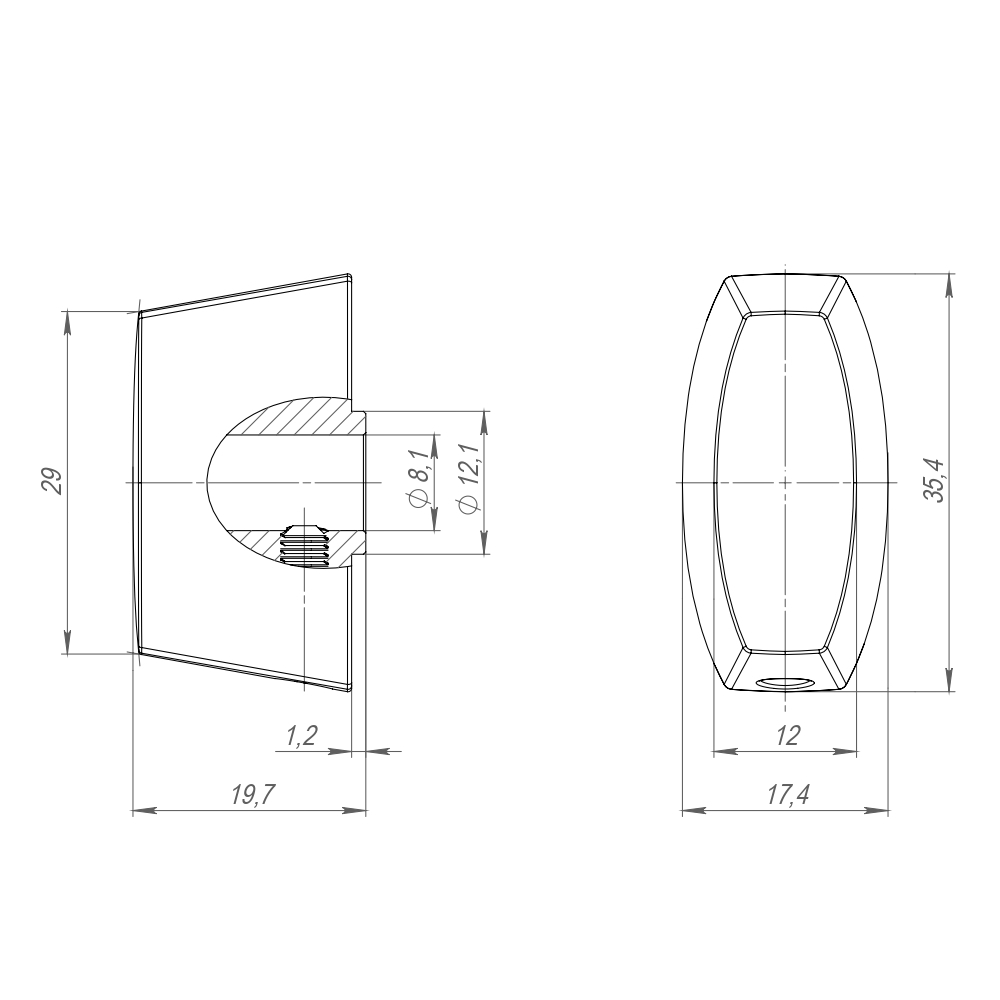 Вертушка на цилиндр T.Knob-Slim BPVD-77 вороненый никель1