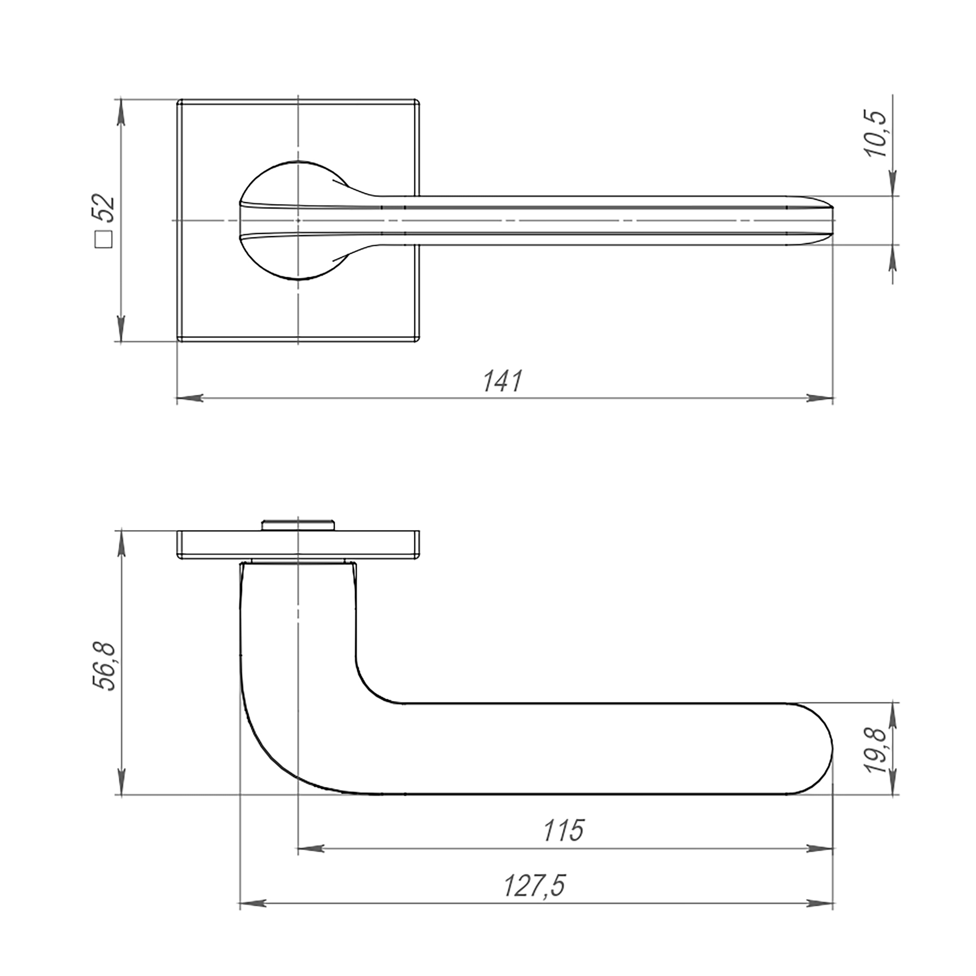 Ручка раздельная K.ARC.Q52.ASPECT BL-24 черный1