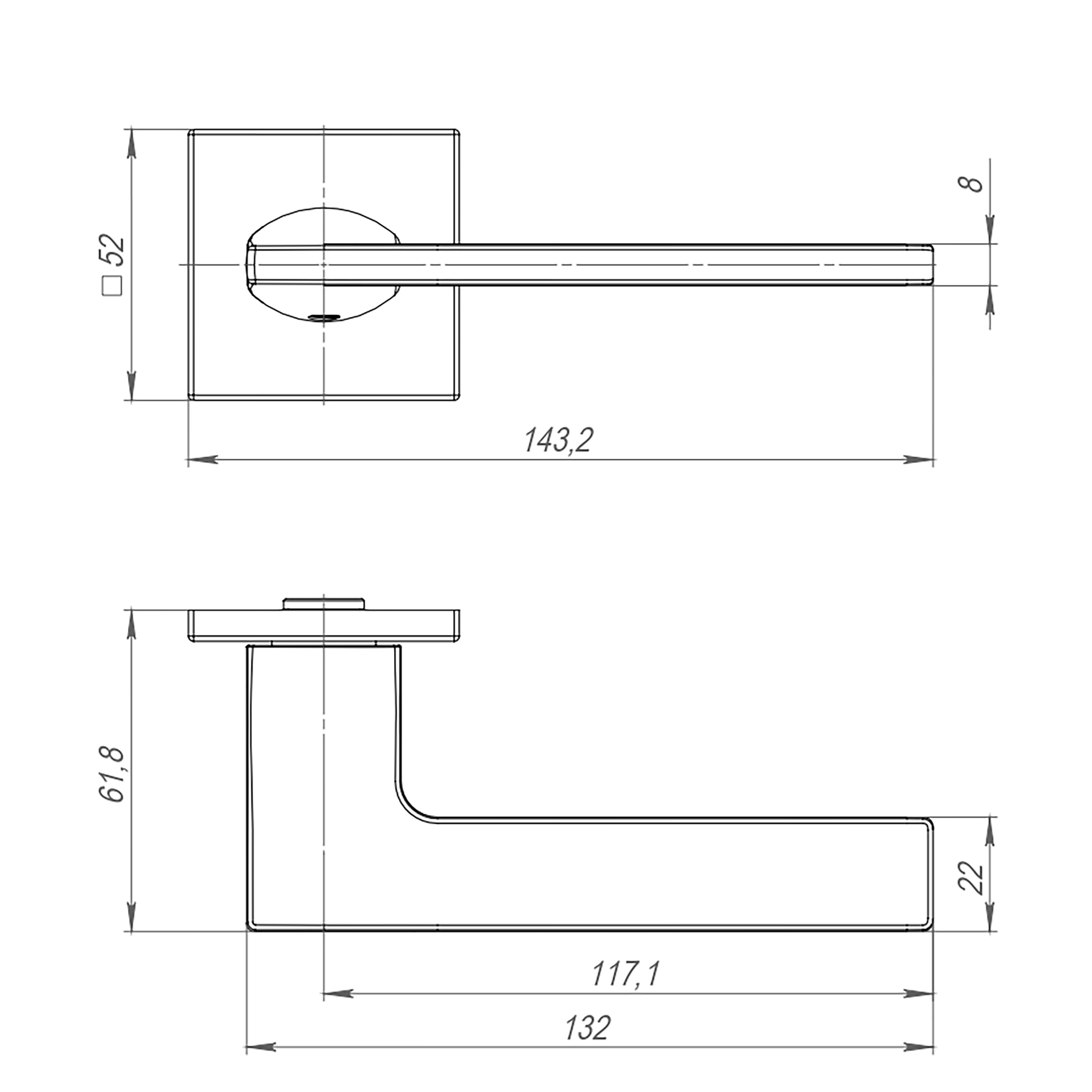 Ручка раздельная K.ARC.Q52.MAIN BL-24 черный1