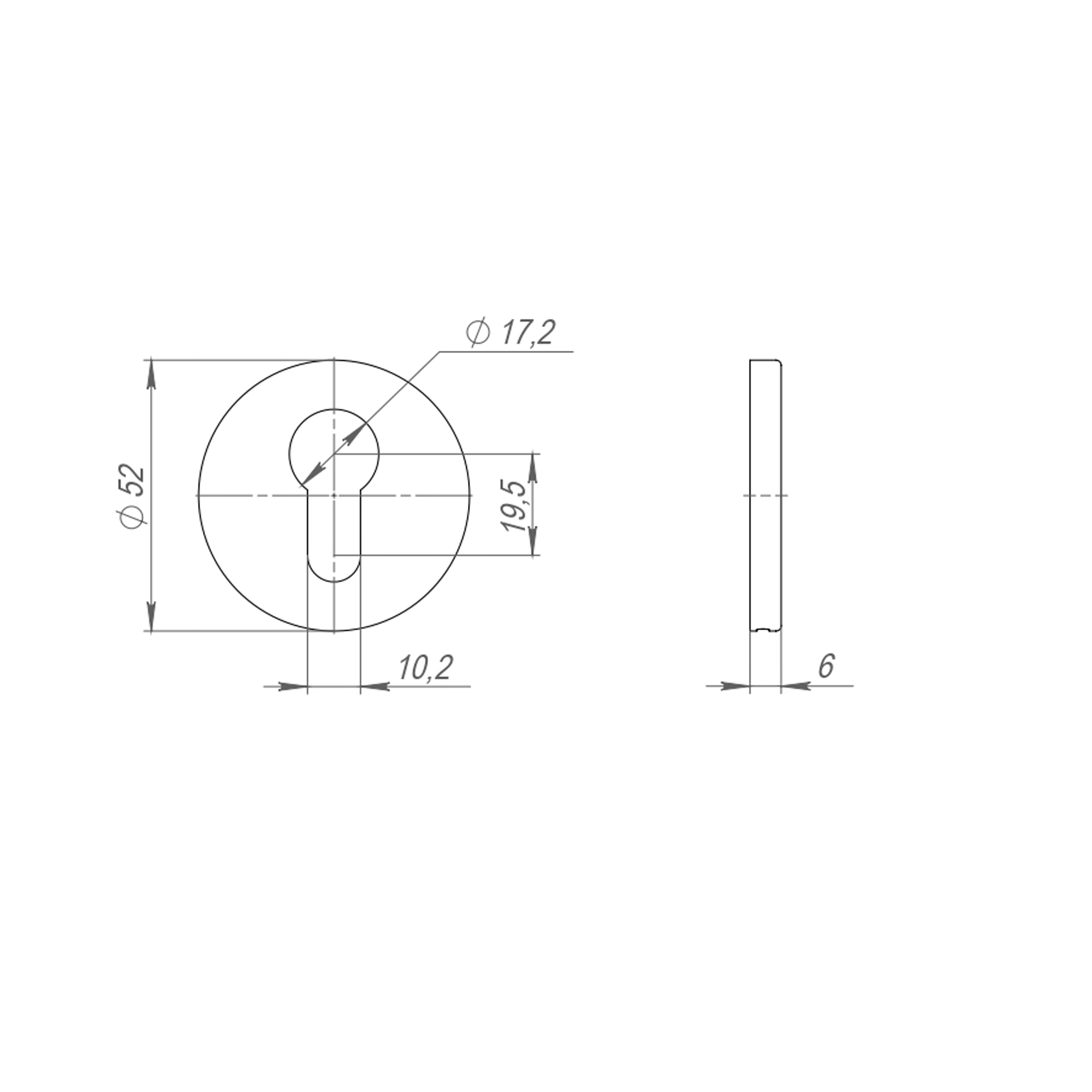 Накладка под цилиндр ET.R.ARC.R52 (ET ARC) CP-8 хром1