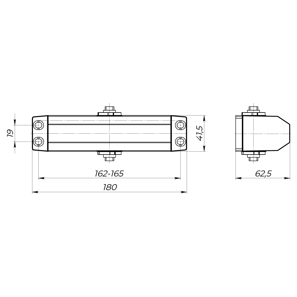 Доводчик дверной DCTR80-140 (TDR-140) 80-140кг AL алюминий1