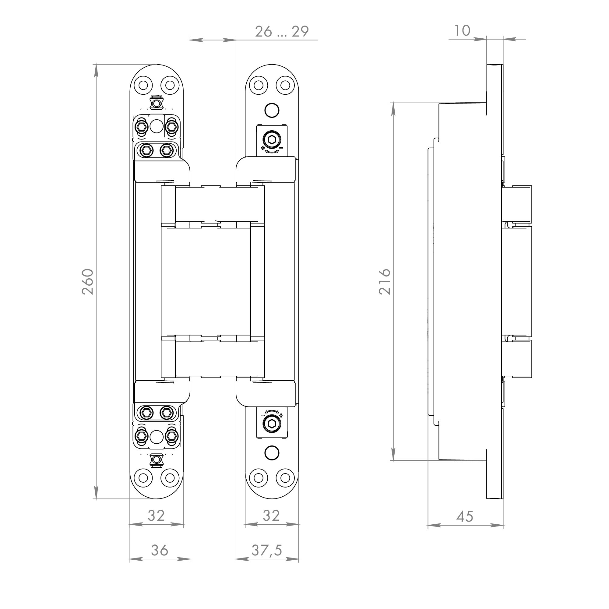 Петля скрытой установки U3D2200.VPG BL черный TECH1