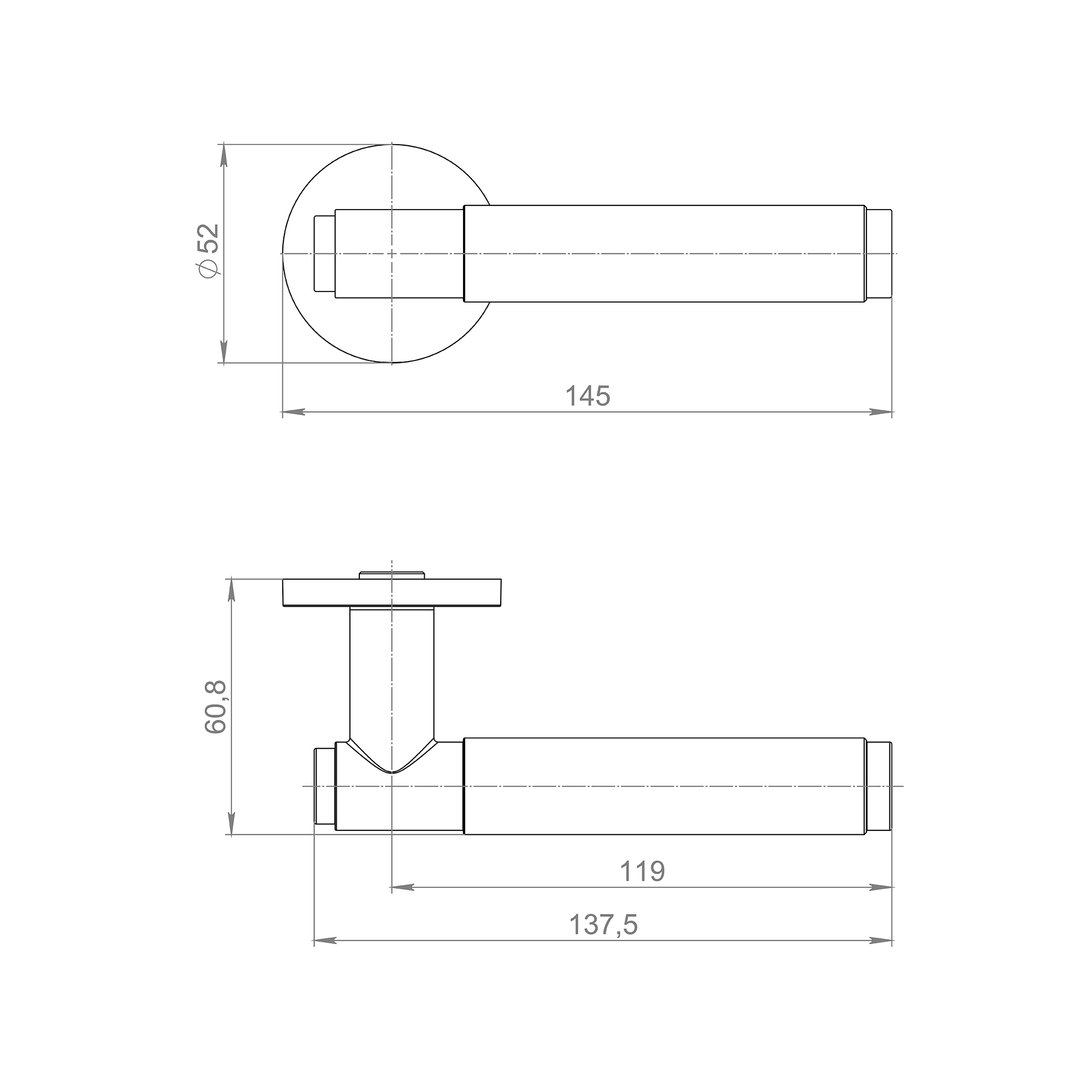 Ручка раздельная R.URS52.ROLL BL-26 черный1