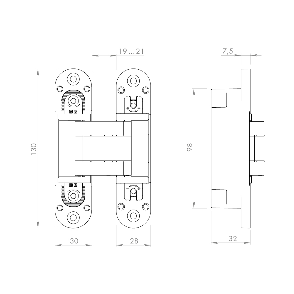 Петля скрытой установки U3D5000.VPG BL черный TECH1