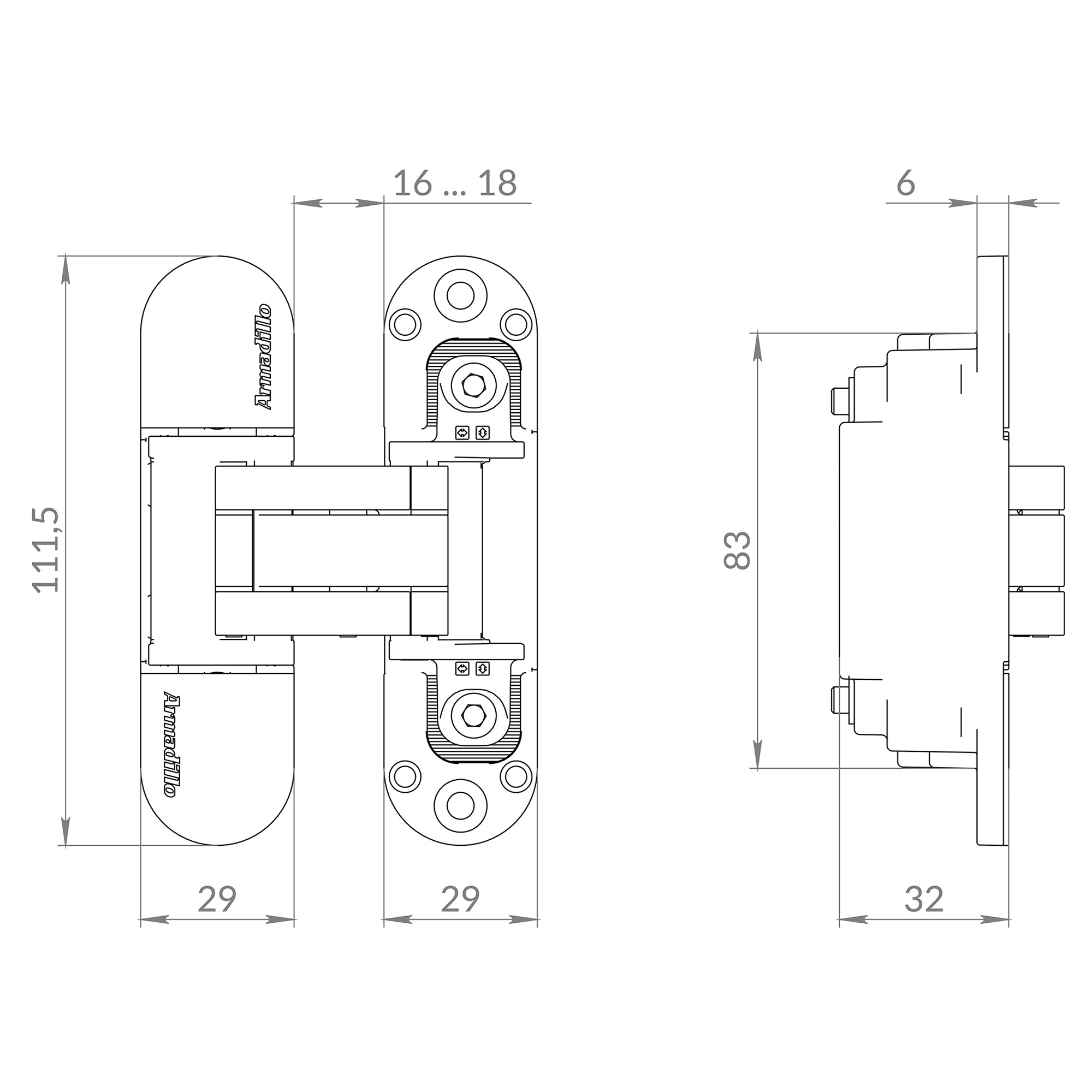 Петля скрытой установки U3D6002.TG BL черный1