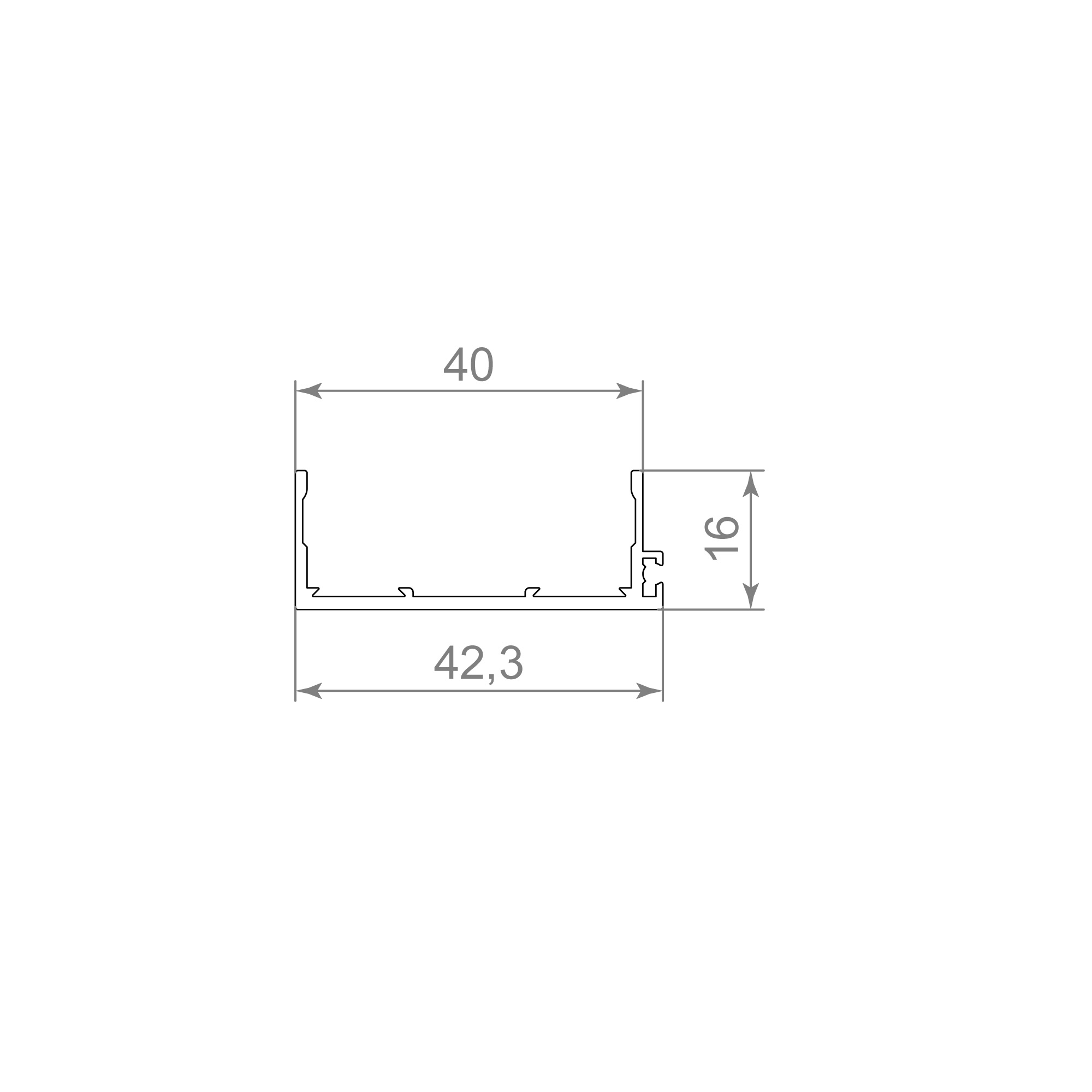 Крышка вертикальная под щетку SLD.Scope 43/16/3200 cover AL (3,2 м)1