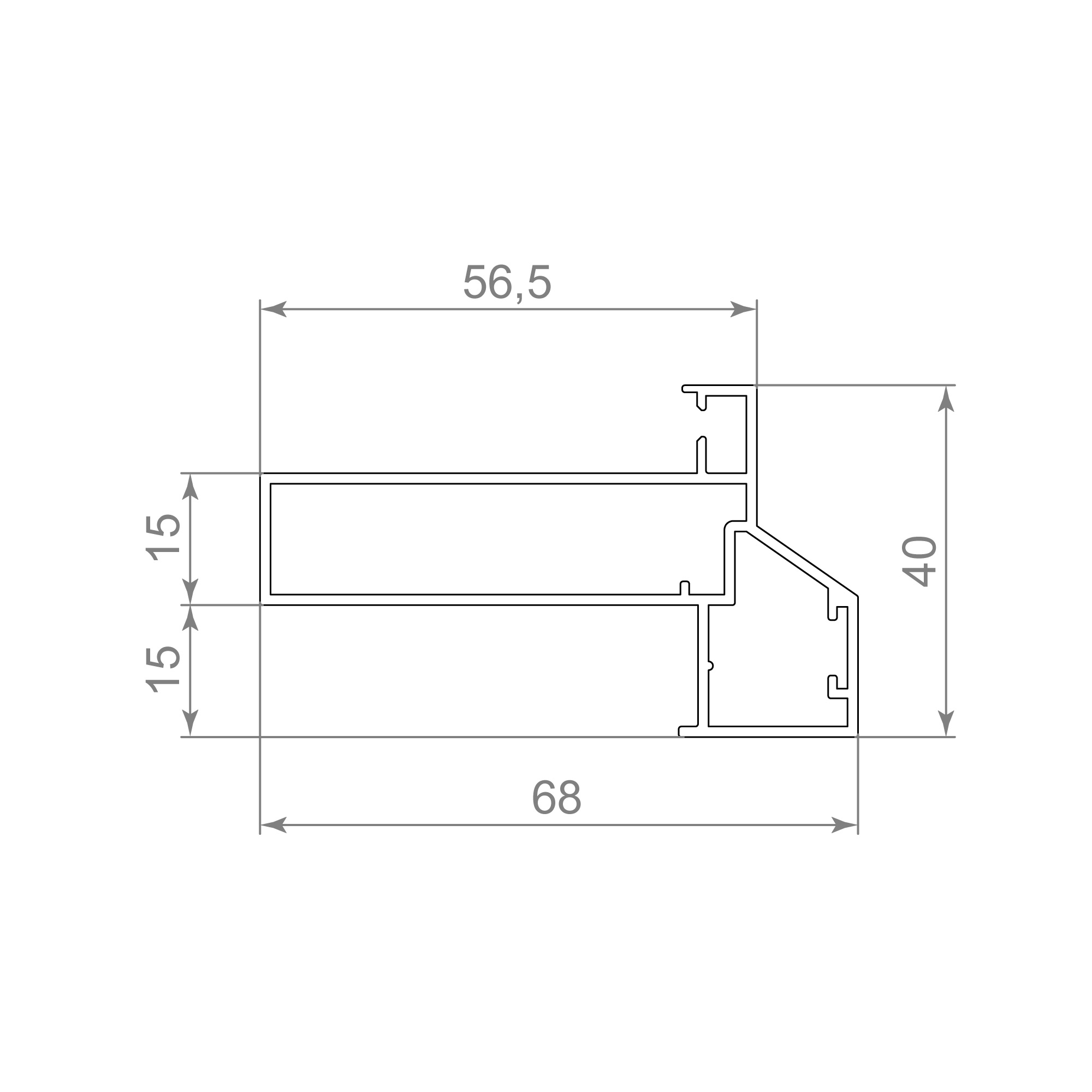Короб SWD.Scope 40/68/3200 frame BL (3,2 м)1