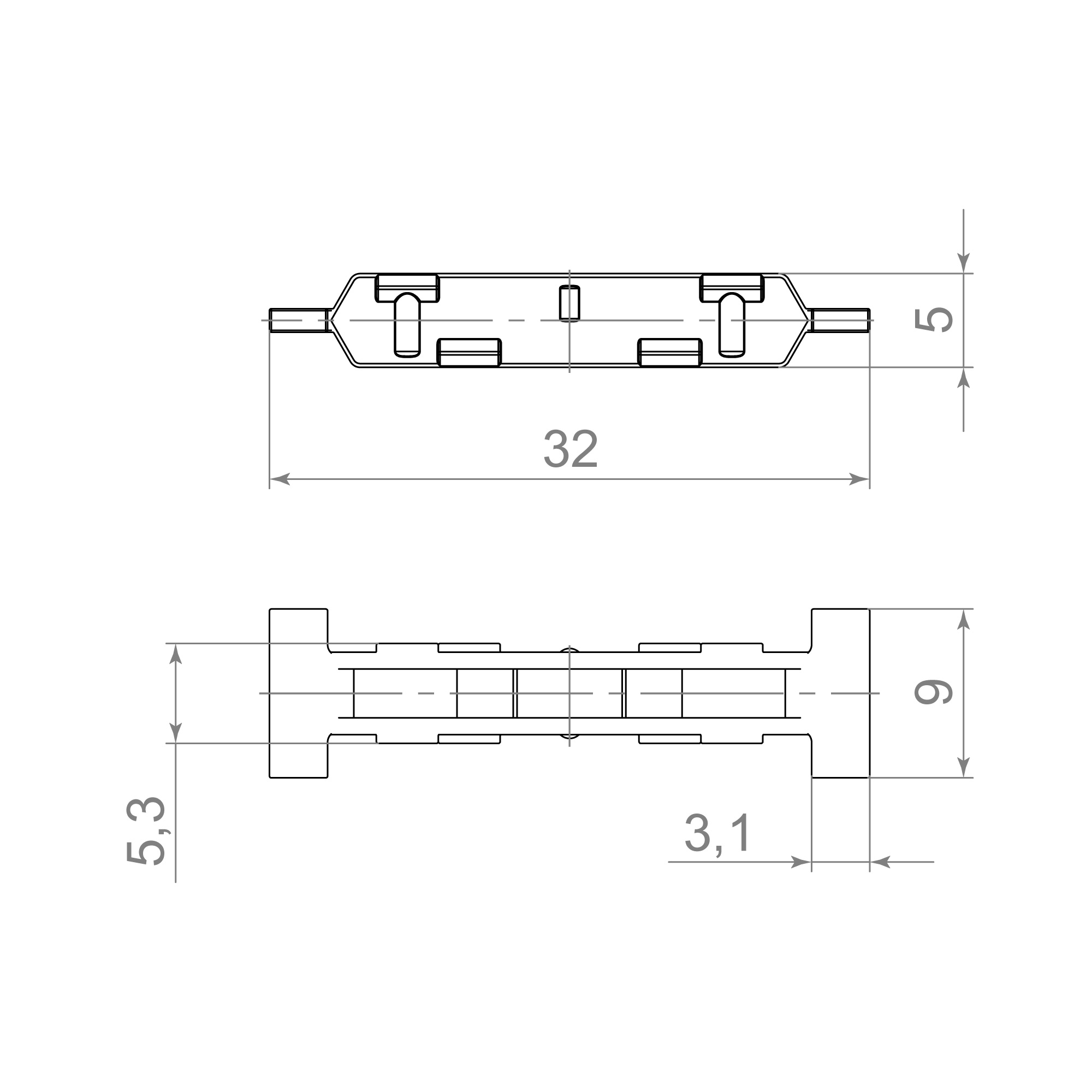 Крепеж для профиля крышки SLD.Scope 9/5/30 bracket (60 pcs)1