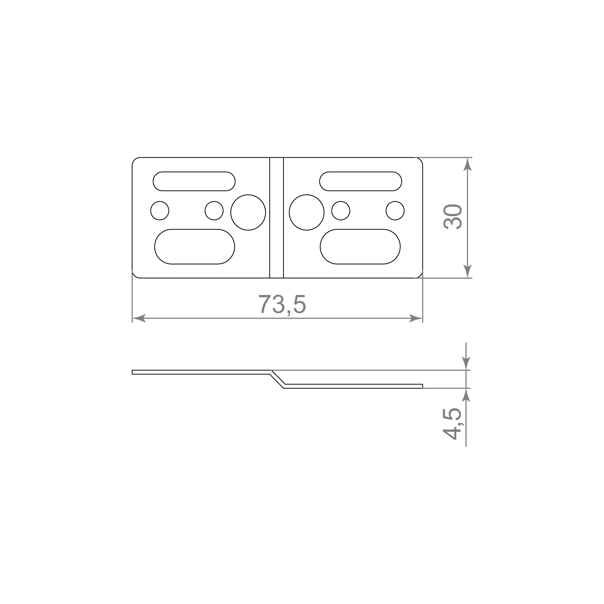 Комплект пластина крепежная с винтами  SWD.Scope 75/30/5 plate with screws1