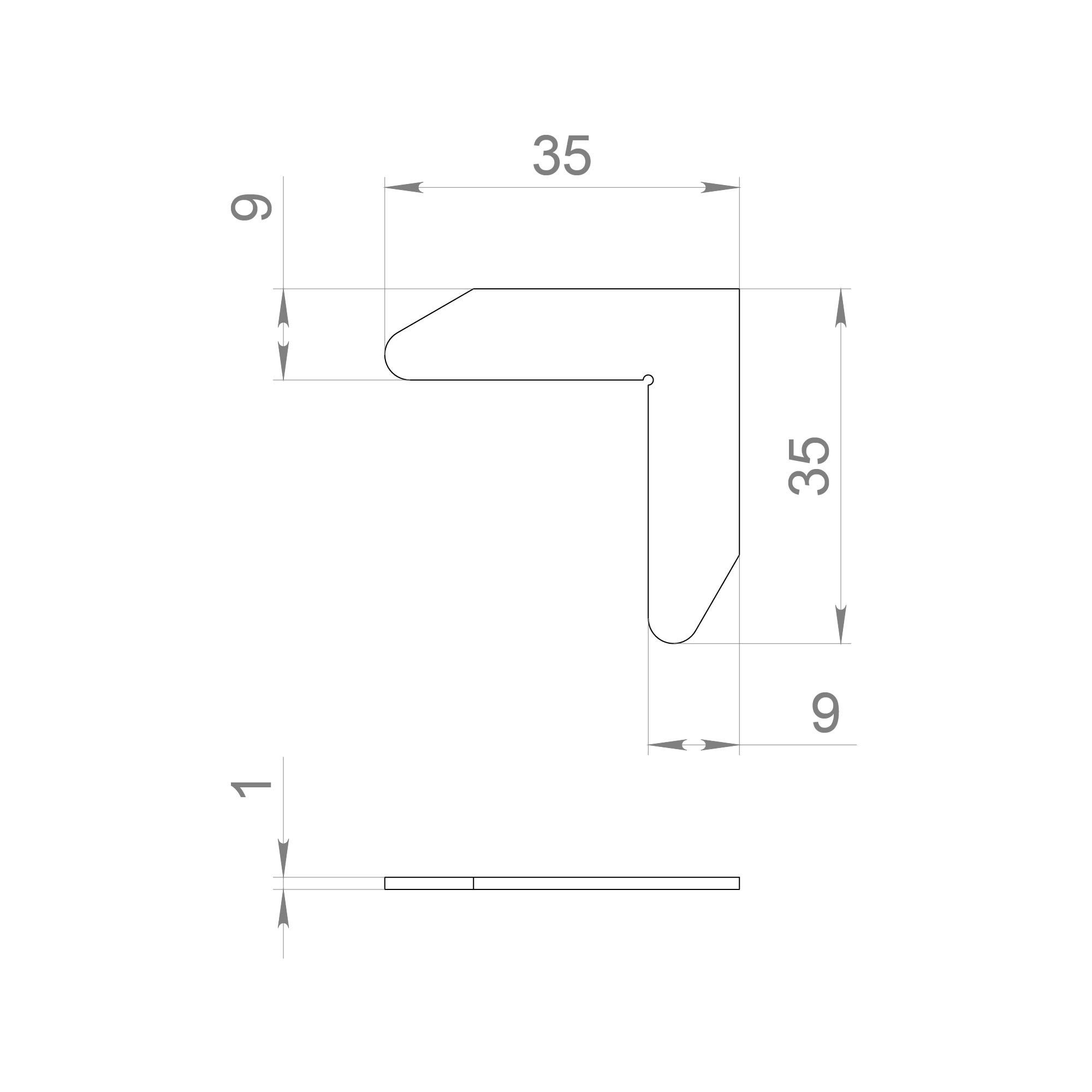 Крепежный уголок для короба  SWD.Scope 35/35/1 angle (2 pcs)1